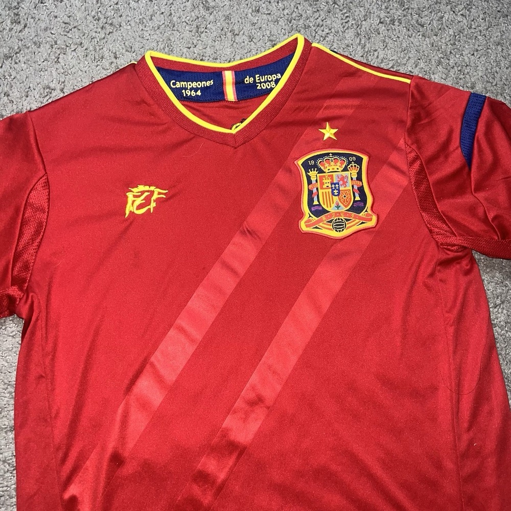 Spain, "2008 European Champions" Soccer Jersey Mens Small by Draps